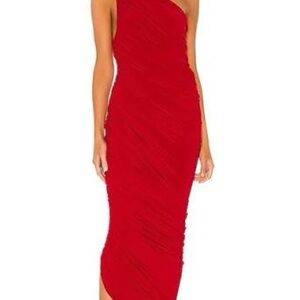 Norma Kamali Vibrant Red One-Shoulder Dress